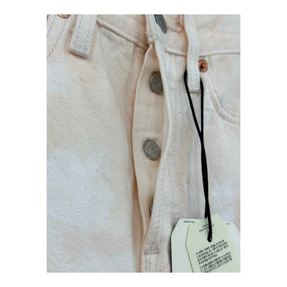 Levis Jeans Women 27x28 Premium Wedgie Straight Pink Button Fly High Rise‎ Big E - Picture 5 of 16